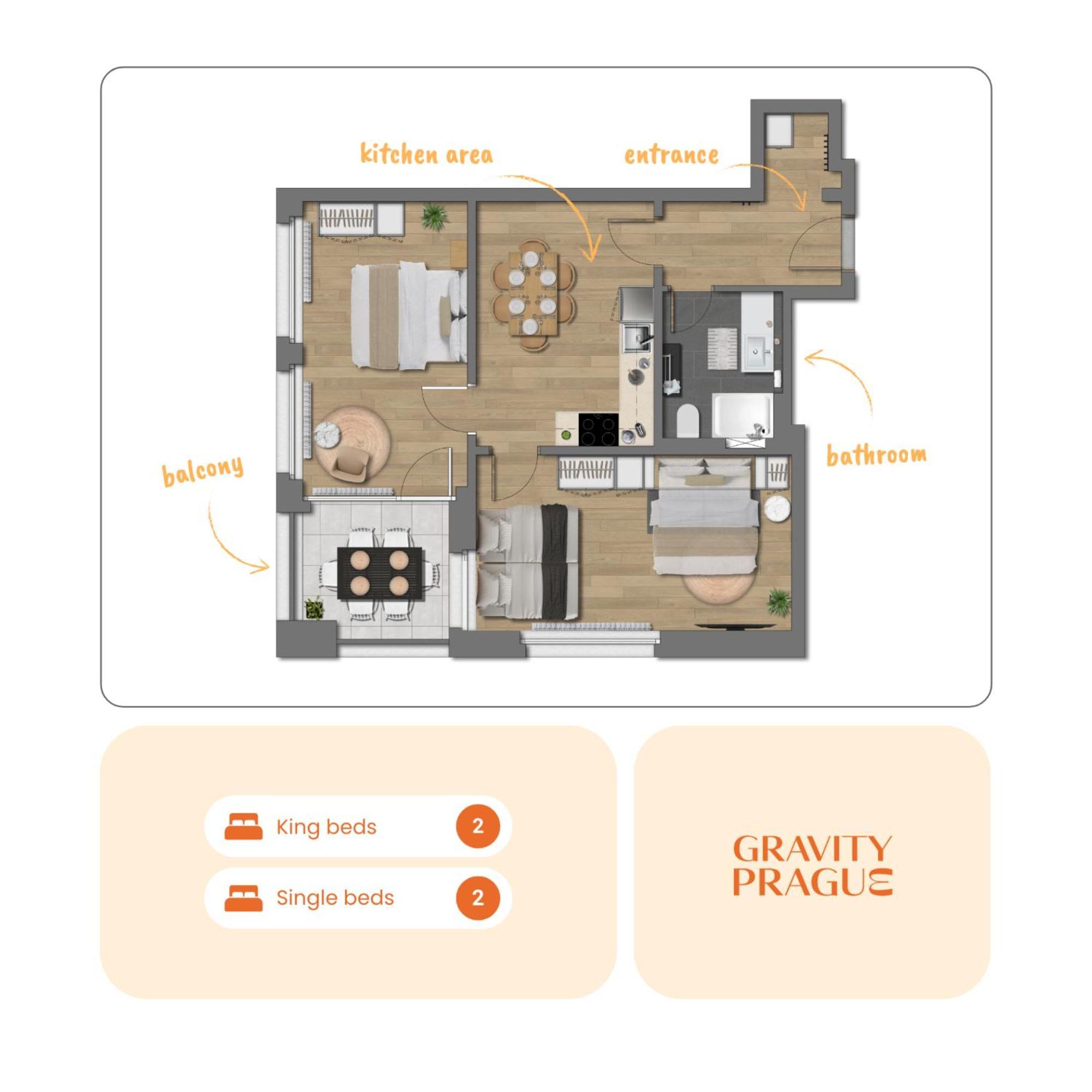 Appartamento Bright 2Br - 8Th Floor, Balcony, Free Parking - By Gravity Praga Esterno foto